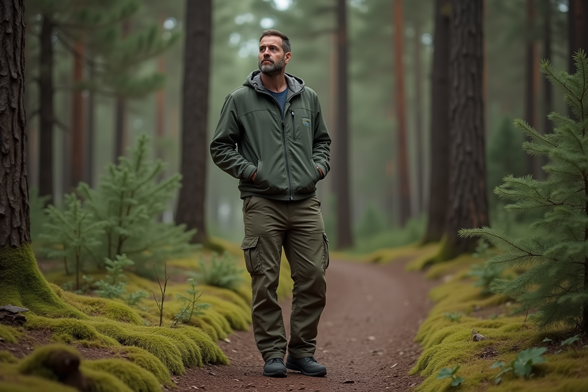 Homme en pleine nature au bord d