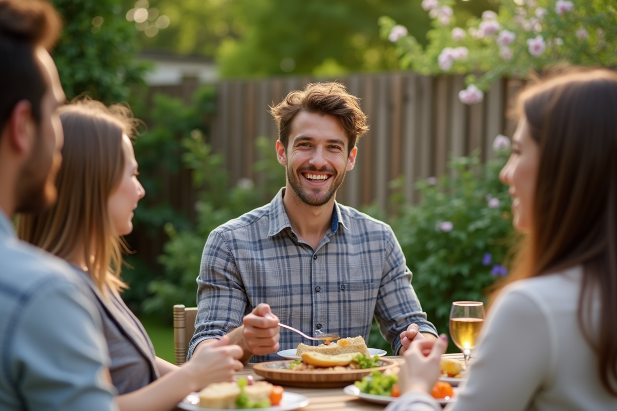 Jeune homme souriant lors d